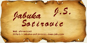 Jabuka Sotirović vizit kartica